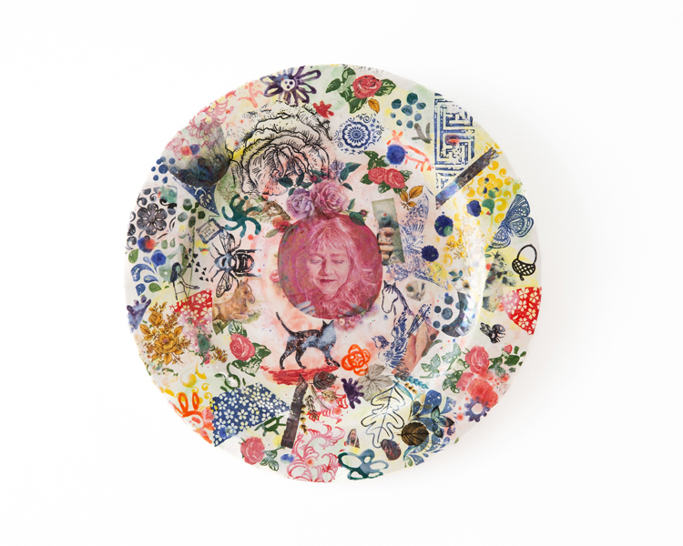 Midsummer glazed ceramic plate by Rosalind Faram