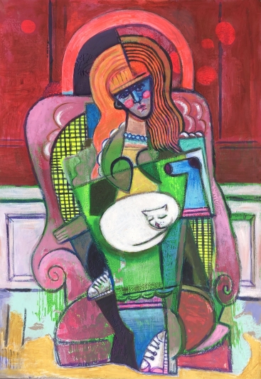 Seated Figure with Cat thumbnail