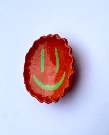 Smiley dish (orange & green) thumbnail