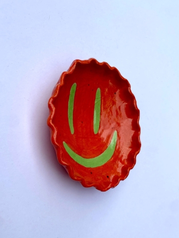 Smiley dish (orange & green) thumbnail